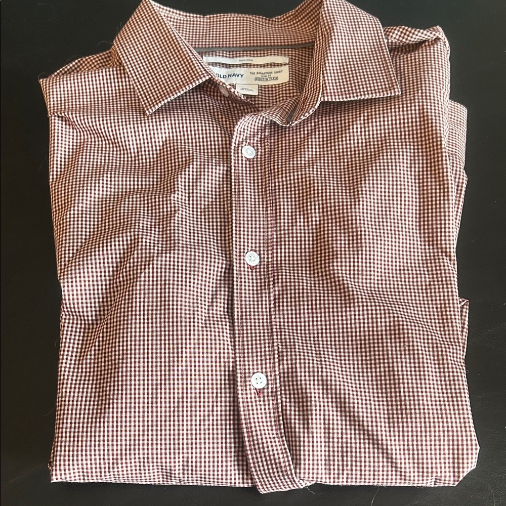 Men's Burgundy Checkered Shirt